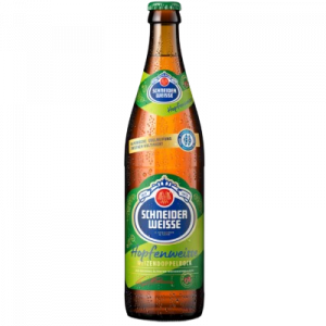Bouteille de bière allemande Weizenbier / Hefeweizen Brasserie SCHNEIDER HOPFENWEISSE